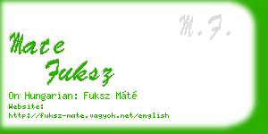 mate fuksz business card