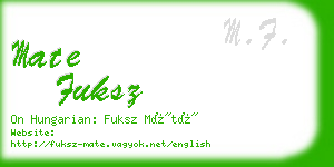 mate fuksz business card